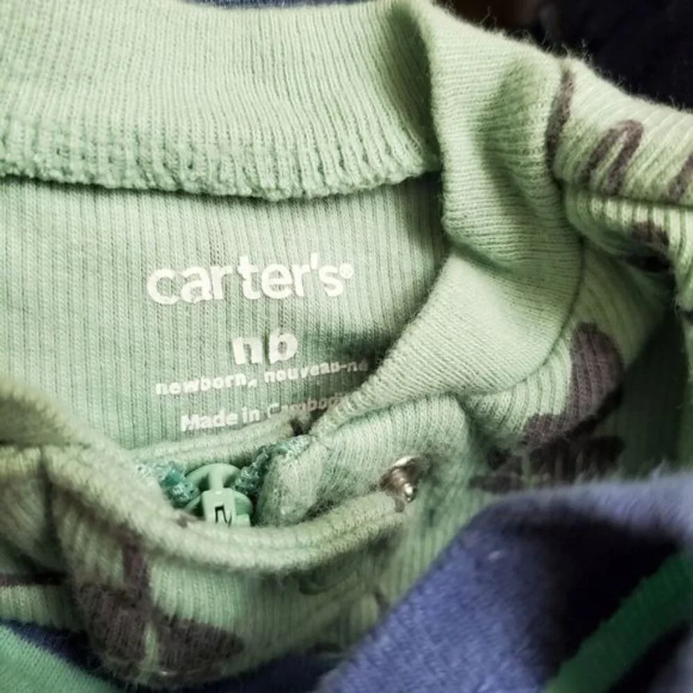 Carter's 3 pieces romper footie ,striped Overall ,Colorful Vest All‎ Sz Newborn